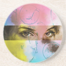 カラフル抽象芸術アポップ・アートのート、サンドストーンコースター