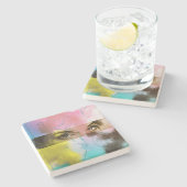 カラフル抽象芸術アポップ・アートのート、ストーンコースター ストーンコースター (横)