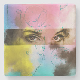 カラフル抽象芸術アポップ・アートのート、ストーンコースター ストーンコースター