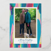 カラフル抽象芸術アメリーート写真 箔シーズンカード (正面)