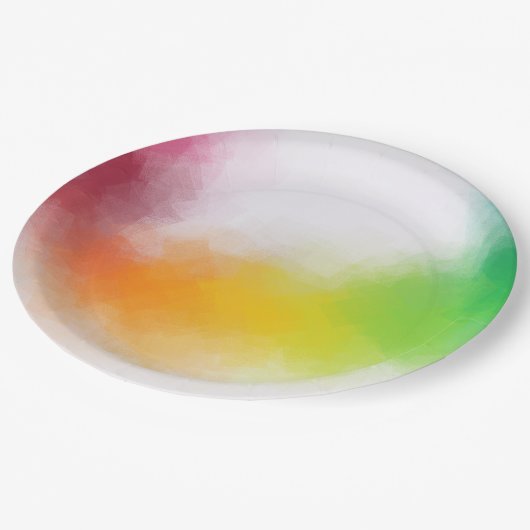 カラフル抽象芸術アモダンートテンプレートトレンディー ペーパープレート (アングル)