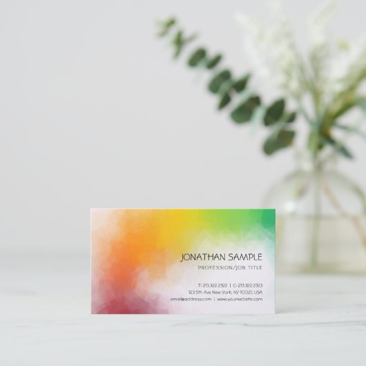 カラフル抽象芸術アーエレガントモダンテンプレート 名刺 (スタンド正面)