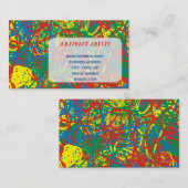 カラフル抽象芸術アーティストレッドイエローグリーンブルーアート 名刺 (正面/裏面)