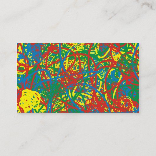 カラフル抽象芸術アーティストレッドイエローグリーンブルーアート 名刺 (裏面)