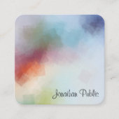 カラフル抽象芸術アーテンプレートエレガントモダン スクエア名刺 (正面)