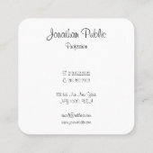 カラフル抽象芸術アーテンプレートエレガントモダン スクエア名刺 (裏面)