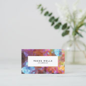 カラフル抽象芸術アートの幾何学的パターン 名刺 (スタンド正面)