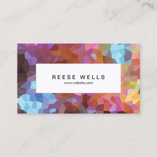 カラフル抽象芸術アートの幾何学的パターン 名刺 (正面)