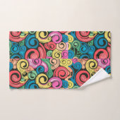 カラフル抽象芸術アートの渦巻き バスタオルセット (ハンドタオル)