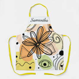 カラフル抽象芸術アートスケッチ エプロン