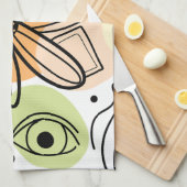 カラフル抽象芸術アートスケッチ キッチンタオル (四つ折り)