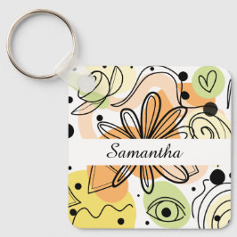 カラフル抽象芸術アートスケッチ キーホルダー