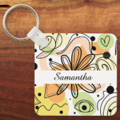 カラフル抽象芸術アートスケッチ キーホルダー (正面)