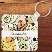 カラフル抽象芸術アートスケッチ キーホルダー (裏面)