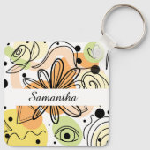 カラフル抽象芸術アートスケッチ キーホルダー (裏面)