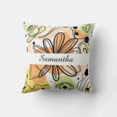 カラフル抽象芸術アートスケッチ クッション (裏面)