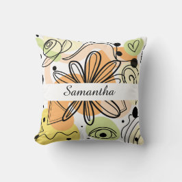 カラフル抽象芸術アートスケッチ クッション