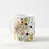 カラフル抽象芸術アートスケッチ コーヒーマグカップ (正面左)