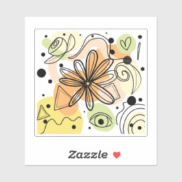 カラフル抽象芸術アートスケッチ シール