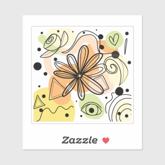 カラフル抽象芸術アートスケッチ シール (シート)