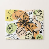 カラフル抽象芸術アートスケッチ ジグソーパズル (横)