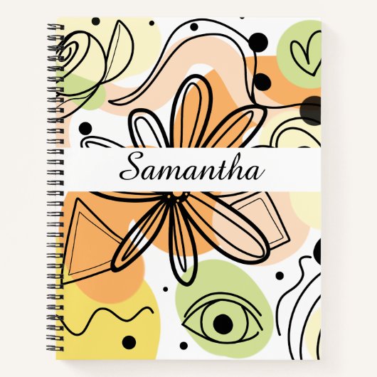 カラフル抽象芸術アートスケッチ ノートブック (正面)