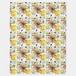 カラフル抽象芸術アートスケッチ フリースブランケット