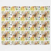 カラフル抽象芸術アートスケッチ フリースブランケット (正面(横))