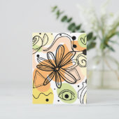 カラフル抽象芸術アートスケッチ ポストカード (スタンド正面)