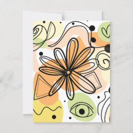 カラフル抽象芸術アートスケッチ ポストカード