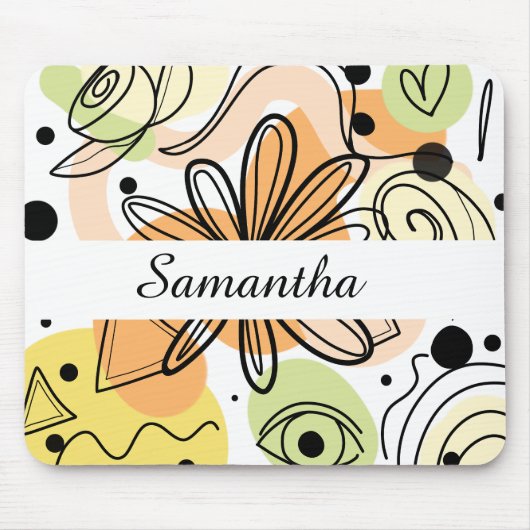 カラフル抽象芸術アートスケッチ マウスパッド (正面)