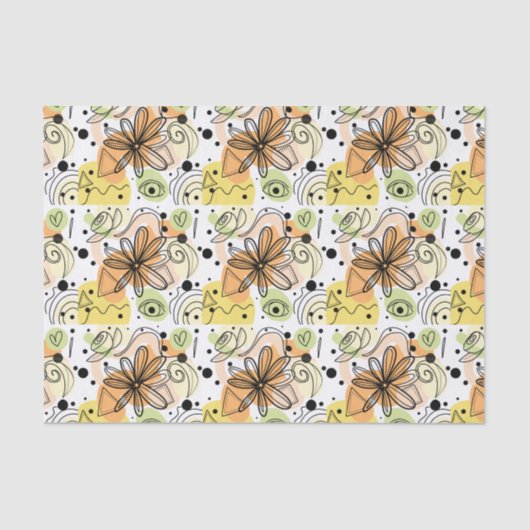 カラフル抽象芸術アートスケッチ 薄葉紙 (正面)