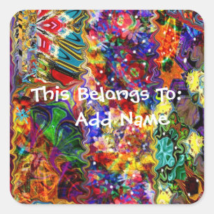 カラフル抽象芸術アートパターン スクエアシール