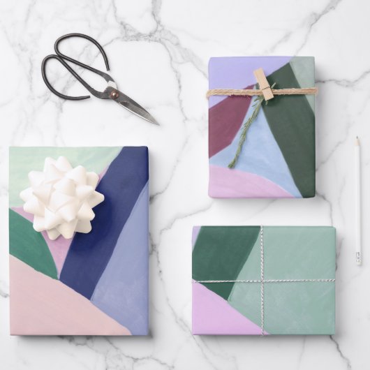 カラフル抽象芸術アートラッピング紙 ラッピングペーパーシート (正面)