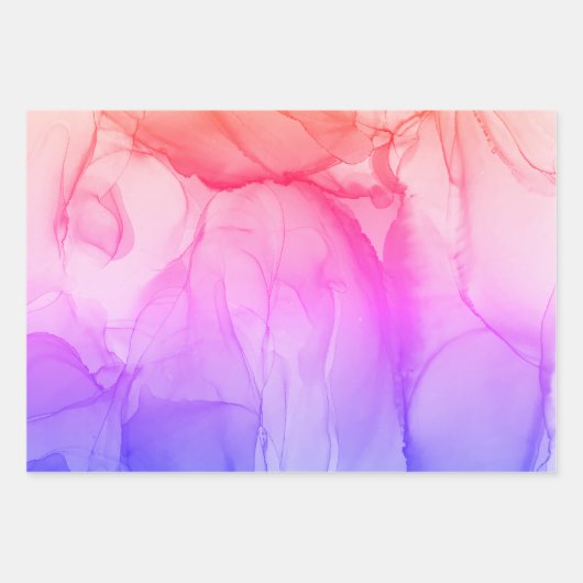 カラフル抽象芸術アートレインボースワール ラッピングペーパーシート (正面)