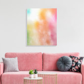 カラフル抽象芸術アートレッドピンクブルーパープルグリーン キャンバスプリント (インサイチュ (リビング))