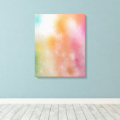 カラフル抽象芸術アートレッドピンクブルーパープルグリーン キャンバスプリント (インサイチュ (ウッドフロア))
