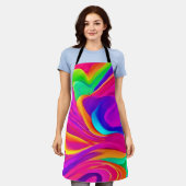 カラフル抽象芸術アートワーク エプロン (着用した状態)