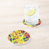 カラフル抽象芸術アートワーク コースター (側面)