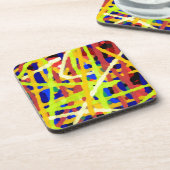 カラフル抽象芸術アートワーク コースター (左側)