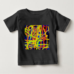 カラフル抽象芸術アートワーク ベビーTシャツ