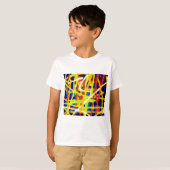 カラフル抽象芸術アートワーク Tシャツ (正面フル)