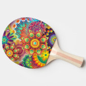 カラフル抽象芸術アート卓球ラケット 卓球ラケット (横)
