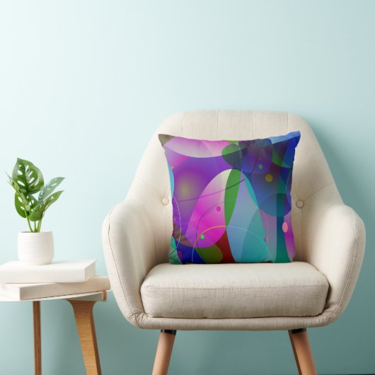 カラフル抽象芸術アート図形 クッション (椅子)