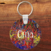 カラフル抽象芸術アート大間 キーホルダー (正面)