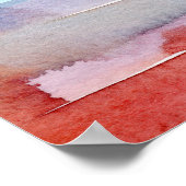 カラフル抽象芸術アート水彩ブラシストローク ポスター (角)