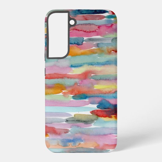 カラフル抽象芸術アート水彩ブラシストローク SAMSUNG GALAXYケース (裏面)