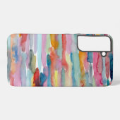 カラフル抽象芸術アート水彩ブラシストローク SAMSUNG GALAXYケース (裏面横)