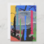 カラフル抽象芸術アート結婚式招待状 | カスタム 招待状 (裏面)