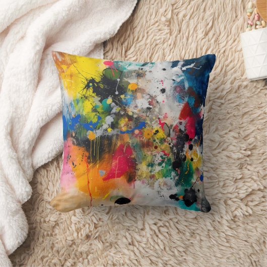 カラフル抽象芸術アート クッション (ブランケット)
